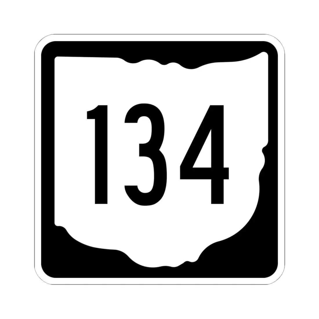 OH-134 1967 (Ohio) (Road Sign) STICKER Vinyl Kiss-Cut Decal 6 Inch White - The Sticker Space