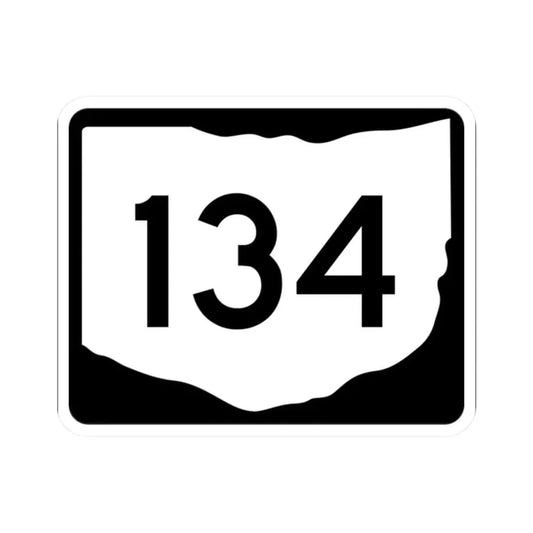 OH-134 (Ohio) (Road Sign) STICKER Vinyl Kiss-Cut Decal 2 Inch White - The Sticker Space