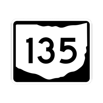 OH-135 (Ohio) (Road Sign) STICKER Vinyl Kiss-Cut Decal 3 Inch White - The Sticker Space
