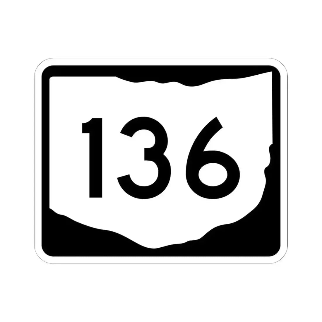 OH-136 (Ohio) (Road Sign) STICKER Vinyl Kiss-Cut Decal 6 Inch White - The Sticker Space