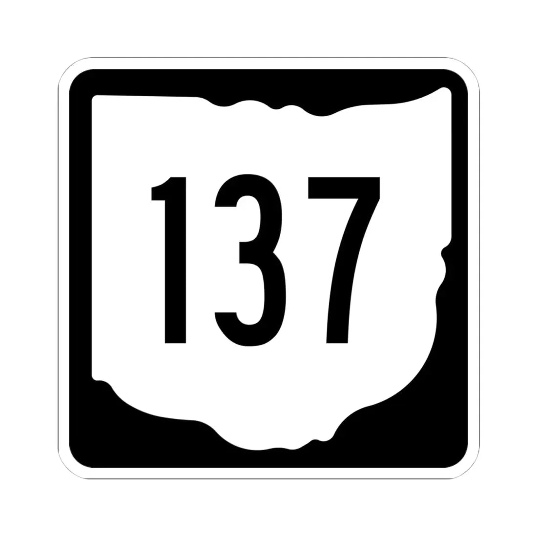 OH-137 1967 (Ohio) (Road Sign) STICKER Vinyl Kiss-Cut Decal 4 Inch White - The Sticker Space