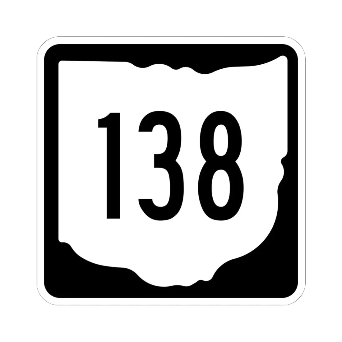 OH-138 1967 (Ohio) (Road Sign) STICKER Vinyl Kiss-Cut Decal 6 Inch White - The Sticker Space