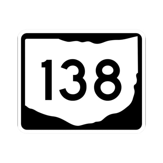 OH-138 (Ohio) (Road Sign) STICKER Vinyl Kiss-Cut Decal 2 Inch White - The Sticker Space