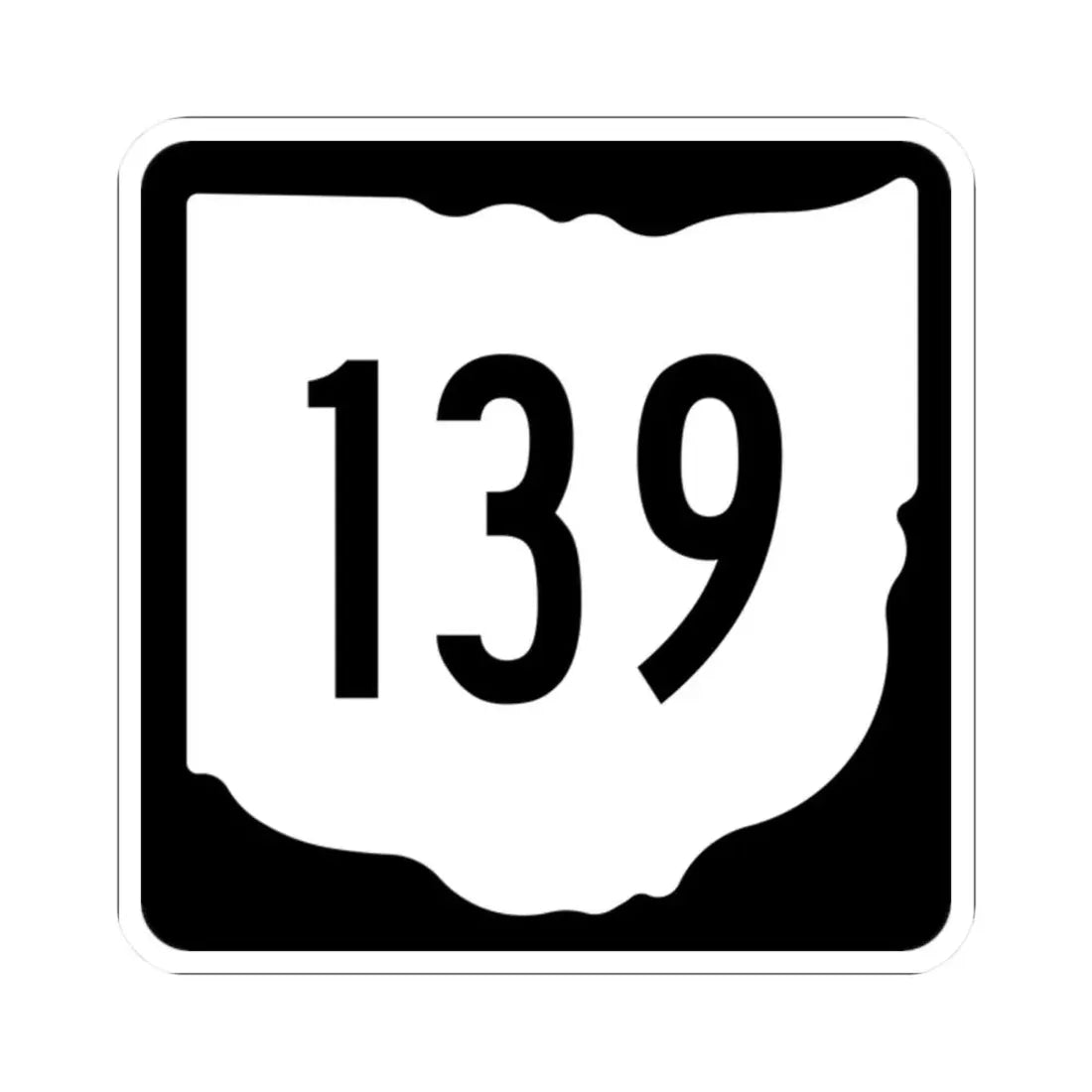 OH-139 1967 (Ohio) (Road Sign) STICKER Vinyl Kiss-Cut Decal 2 Inch White - The Sticker Space