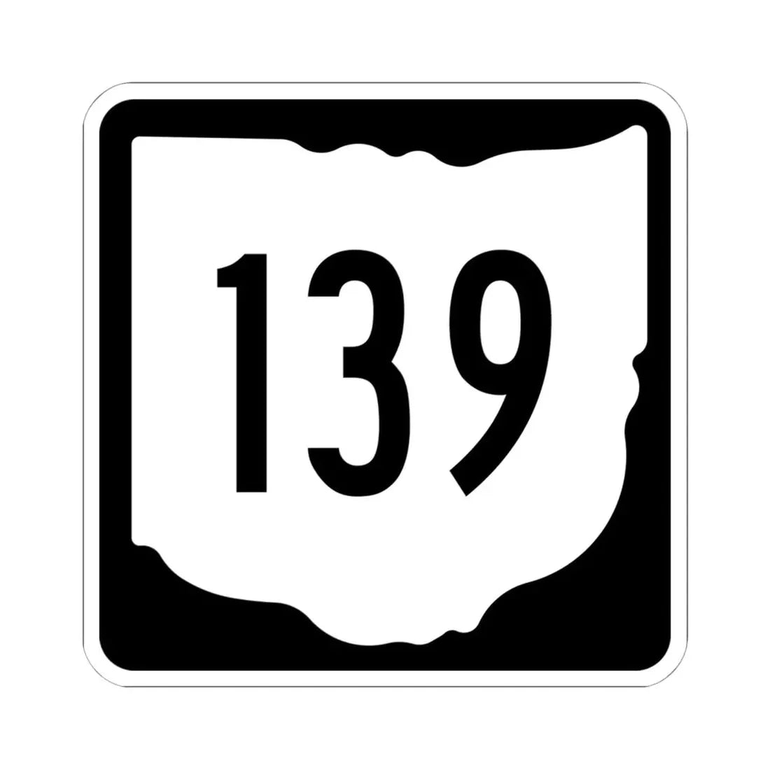 OH-139 1967 (Ohio) (Road Sign) STICKER Vinyl Kiss-Cut Decal 6 Inch White - The Sticker Space