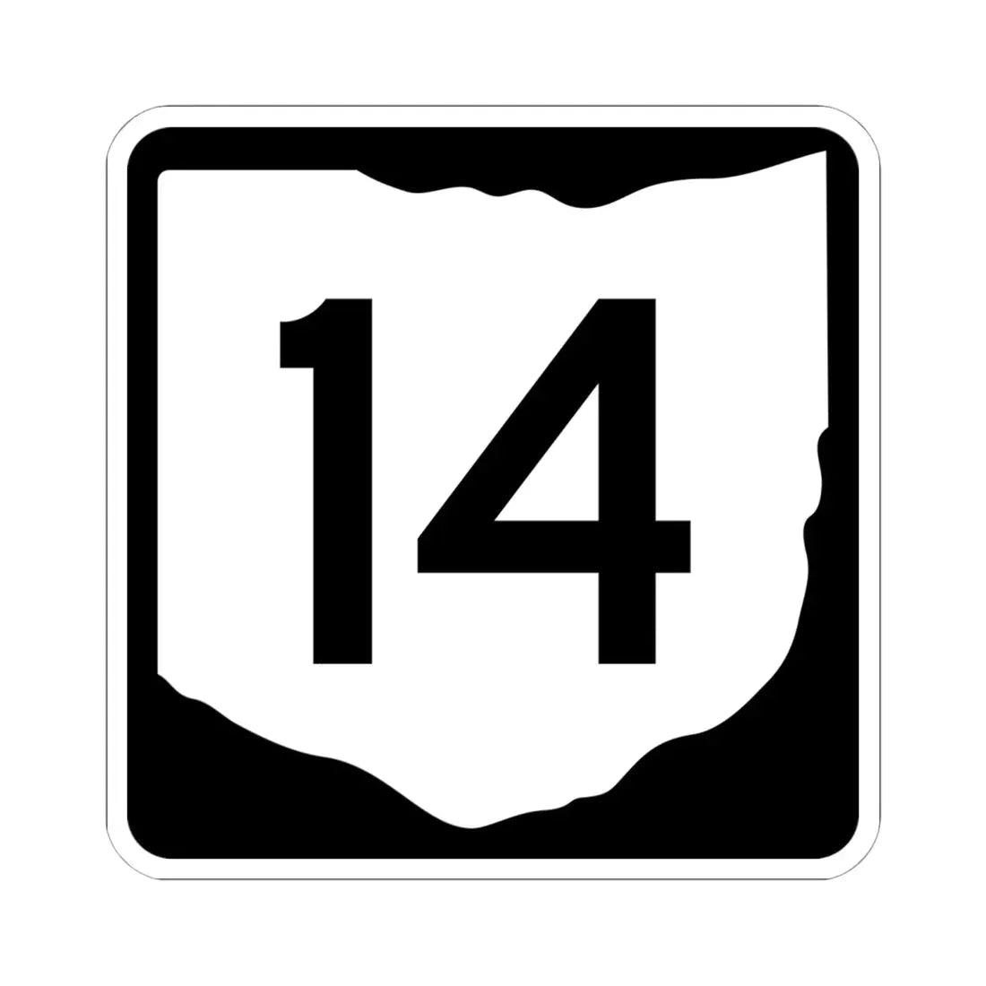 OH-14 (Ohio) (Road Sign) STICKER Vinyl Kiss-Cut Decal 6 Inch White - The Sticker Space