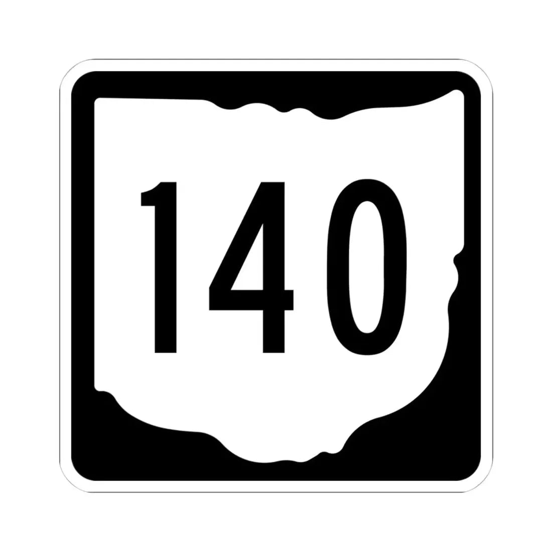 OH-140 1967 (Ohio) (Road Sign) STICKER Vinyl Kiss-Cut Decal 4 Inch White - The Sticker Space