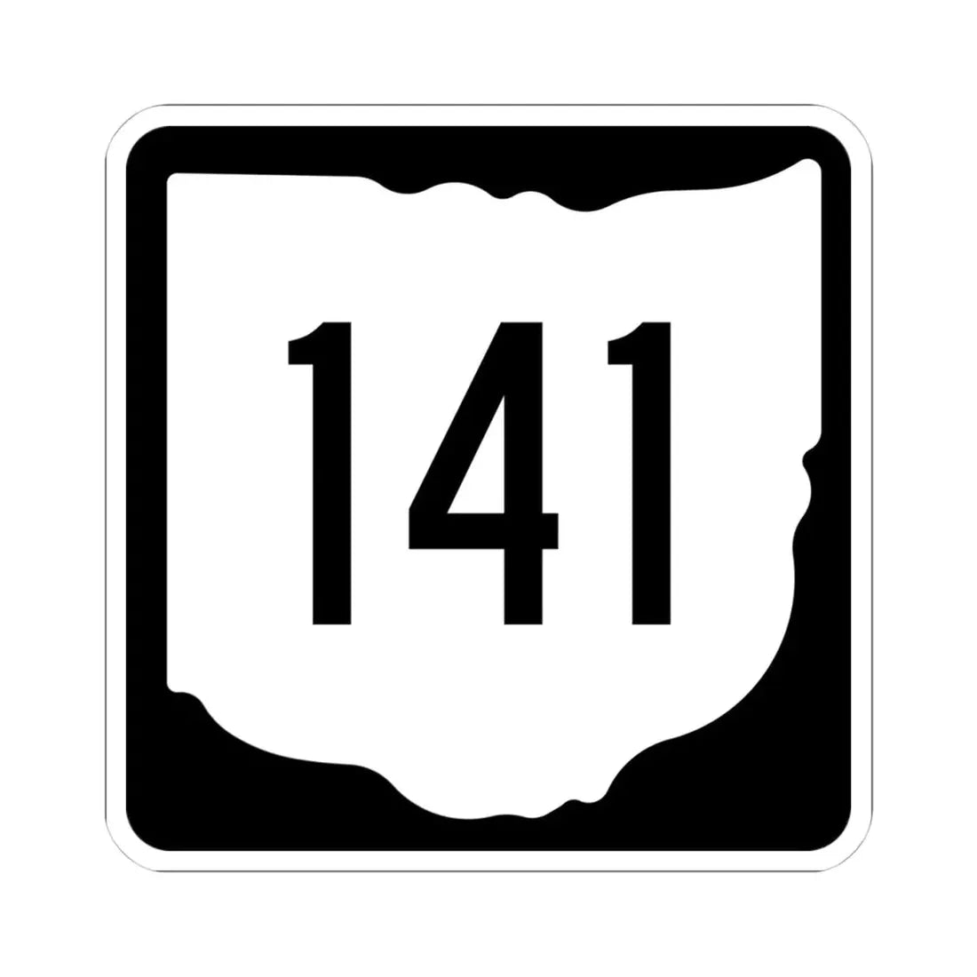 OH-141 1967 (Ohio) (Road Sign) STICKER Vinyl Kiss-Cut Decal 4 Inch White - The Sticker Space