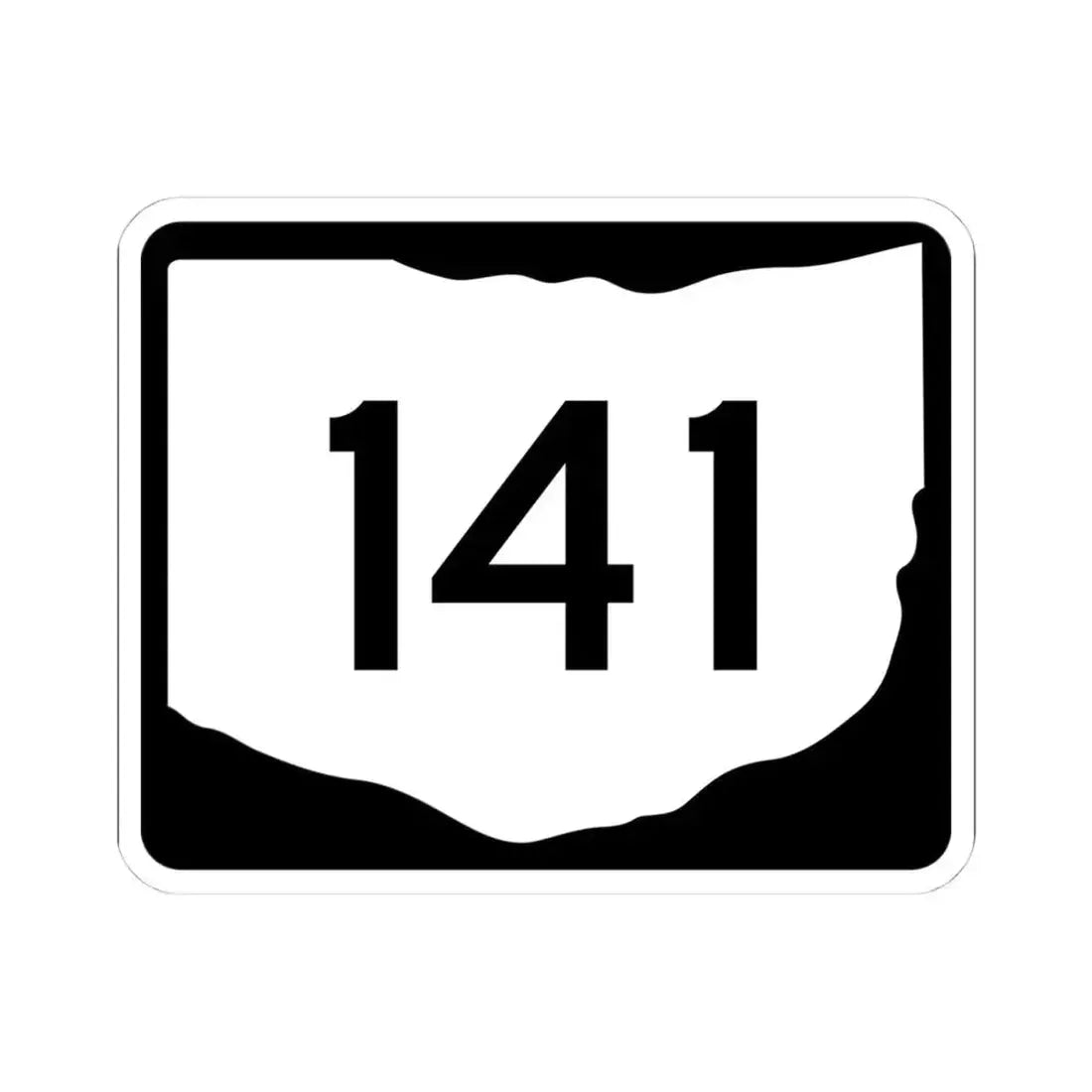 OH-141 (Ohio) (Road Sign) STICKER Vinyl Kiss-Cut Decal 4 Inch White - The Sticker Space