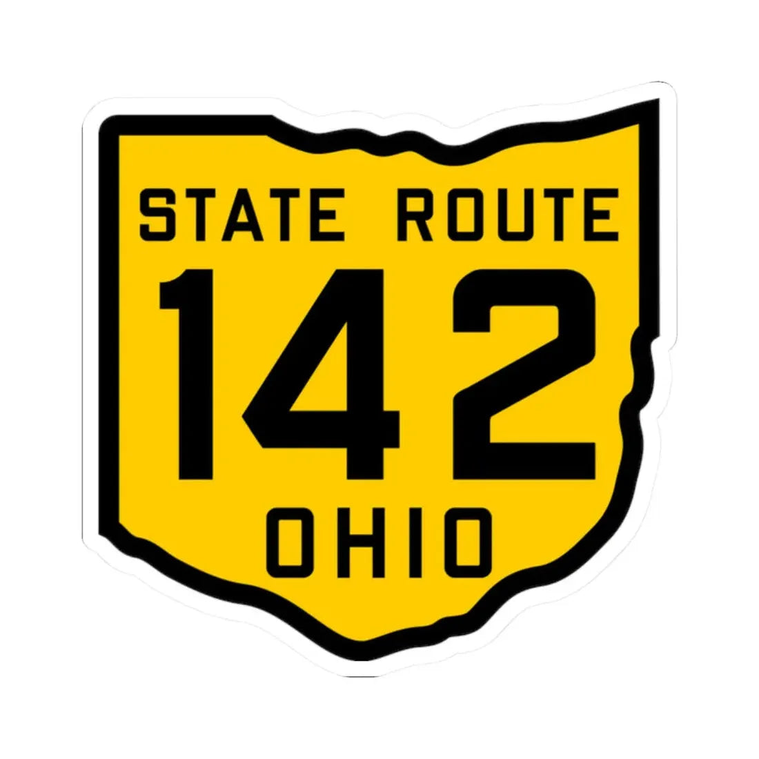 OH-142 1920 (Ohio) (Road Sign) STICKER Vinyl Kiss-Cut Decal 2 Inch White - The Sticker Space