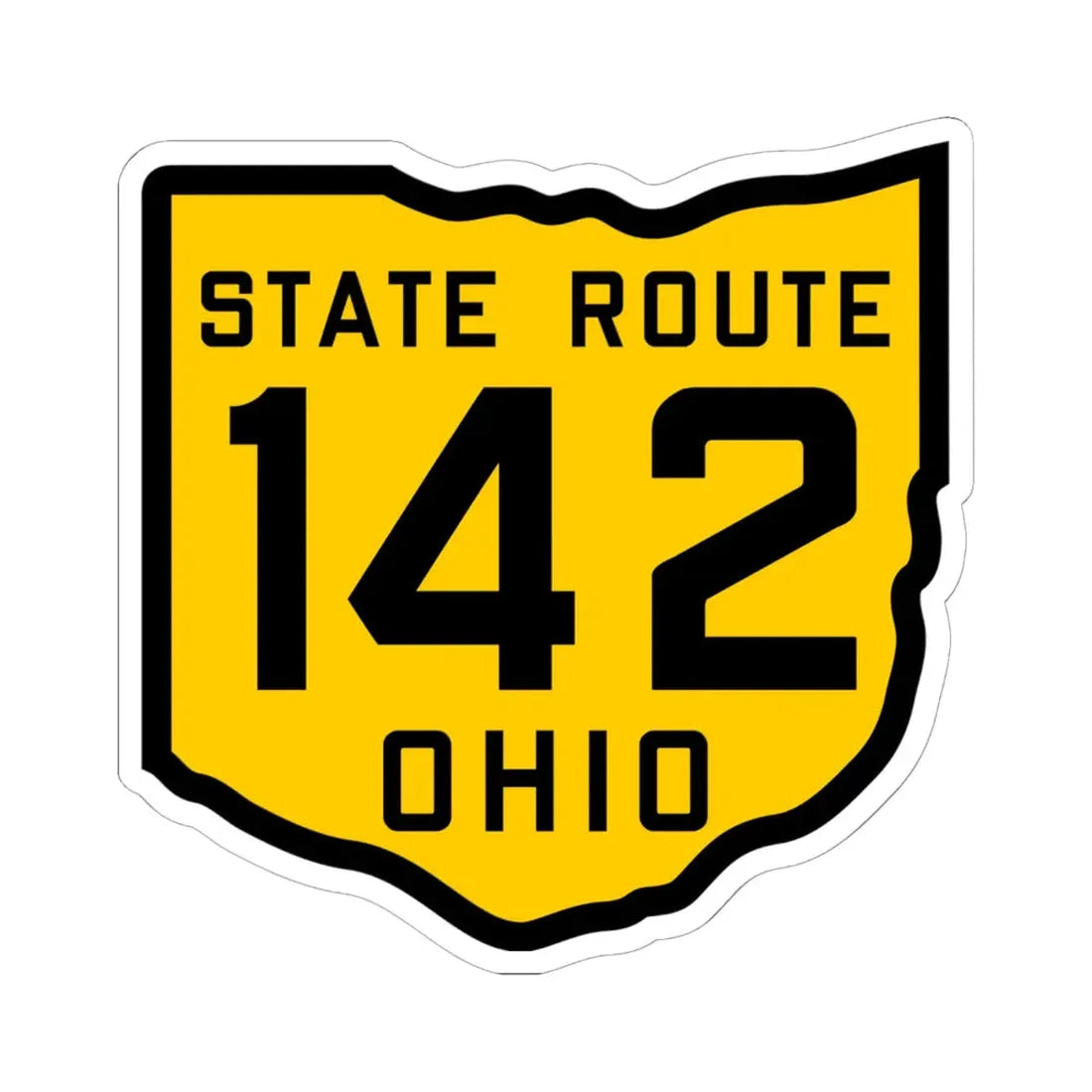 OH-142 1920 (Ohio) (Road Sign) STICKER Vinyl Kiss-Cut Decal 6 Inch White - The Sticker Space