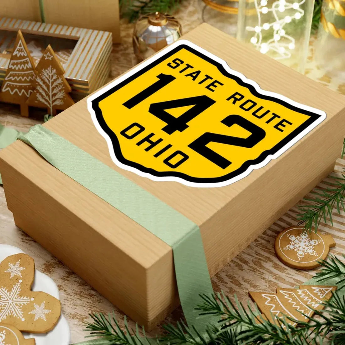 OH-142 1920 (Ohio) (Road Sign) STICKER Vinyl Kiss-Cut Decal - The Sticker Space