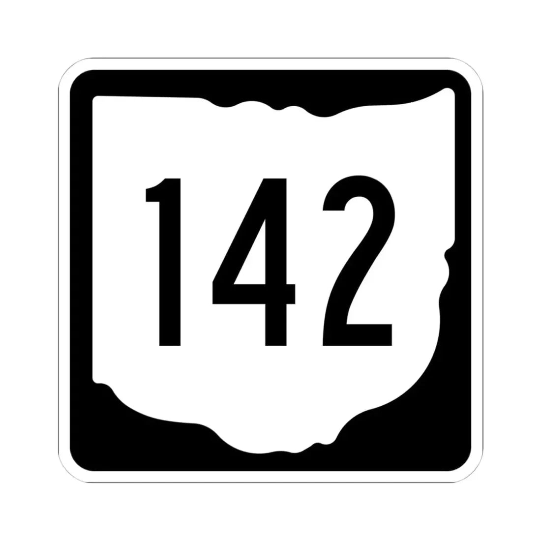 OH-142 1967 (Ohio) (Road Sign) STICKER Vinyl Kiss-Cut Decal 4 Inch White - The Sticker Space