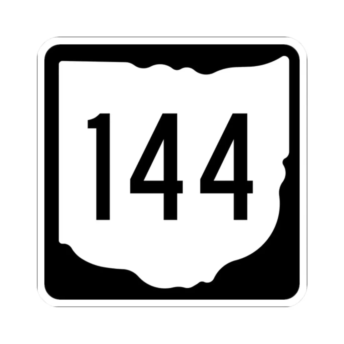 OH-144 1967 (Ohio) (Road Sign) STICKER Vinyl Kiss-Cut Decal 2 Inch White - The Sticker Space