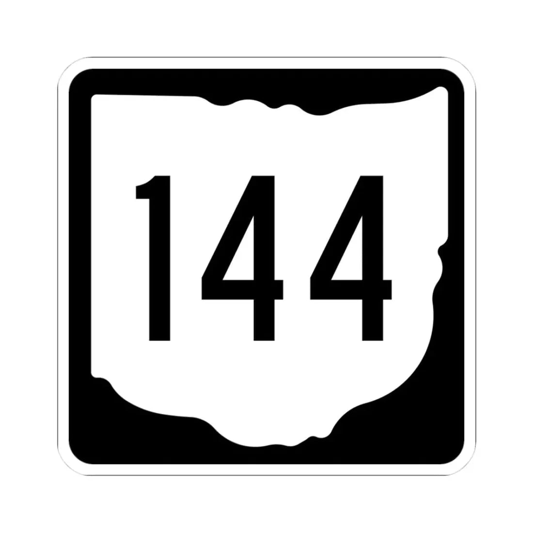 OH-144 1967 (Ohio) (Road Sign) STICKER Vinyl Kiss-Cut Decal 3 Inch White - The Sticker Space