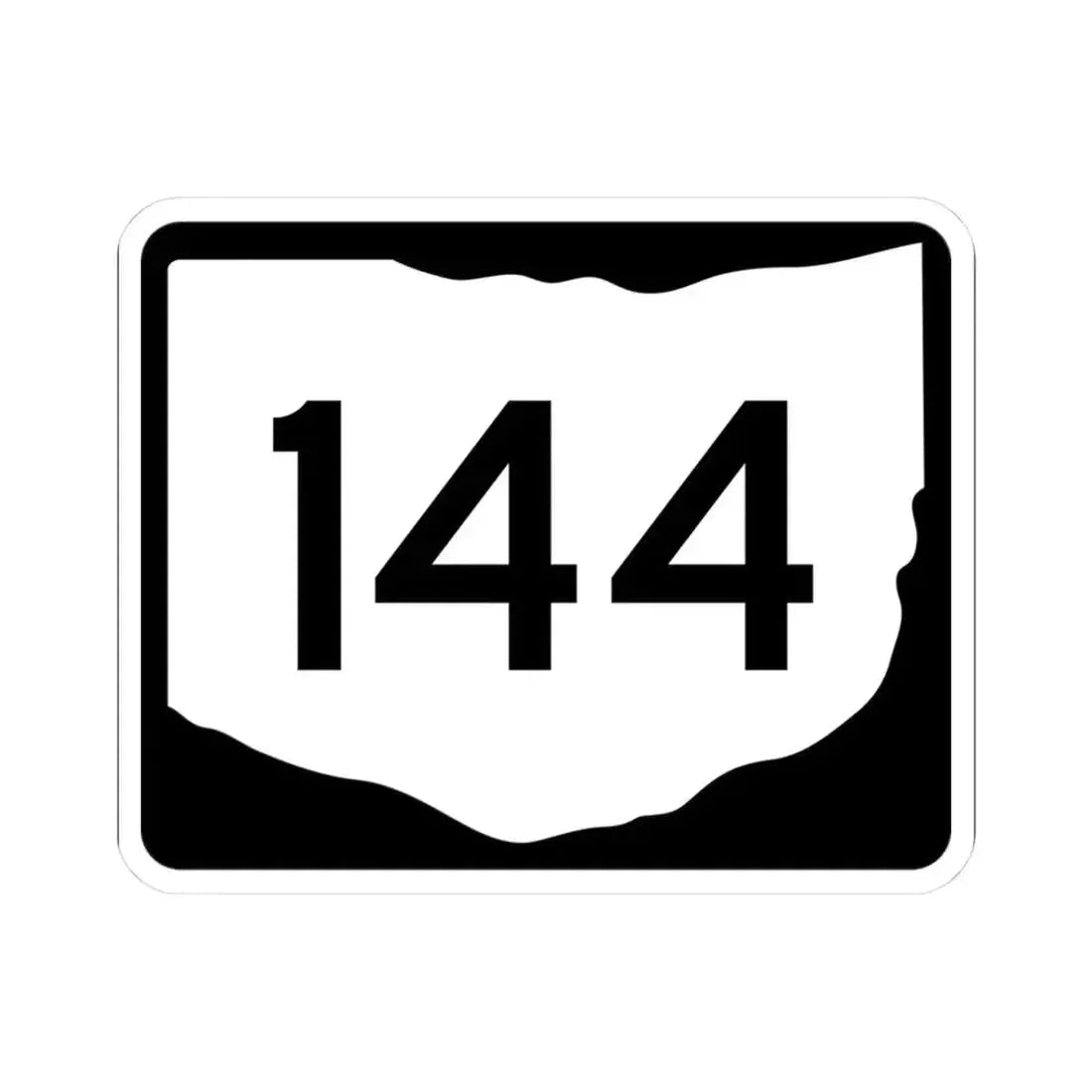 OH-144 (Ohio) (Road Sign) STICKER Vinyl Kiss-Cut Decal 3 Inch White - The Sticker Space