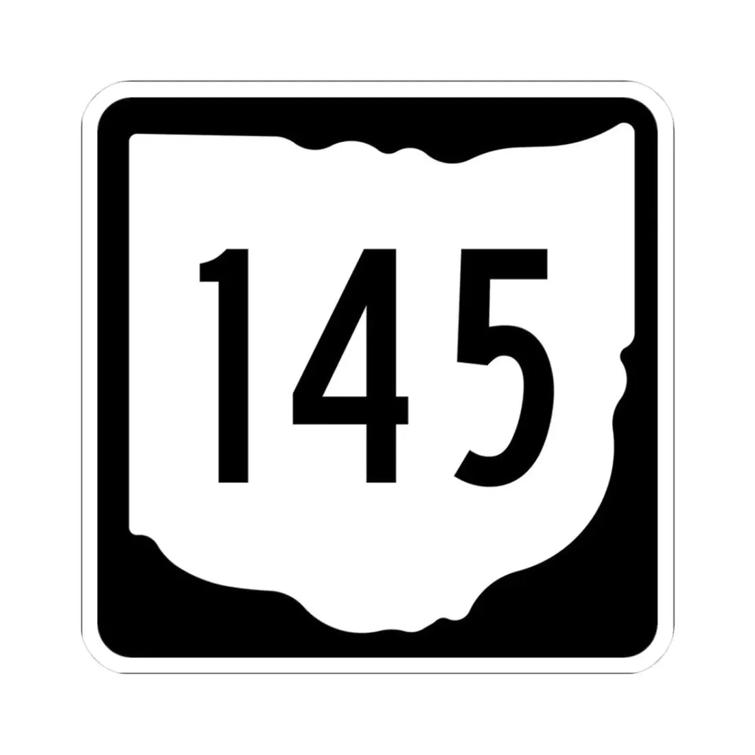 OH-145 1967 (Ohio) (Road Sign) STICKER Vinyl Kiss-Cut Decal 3 Inch White - The Sticker Space