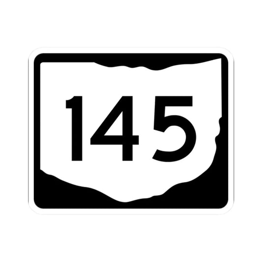 OH-145 (Ohio) (Road Sign) STICKER Vinyl Kiss-Cut Decal 2 Inch White - The Sticker Space