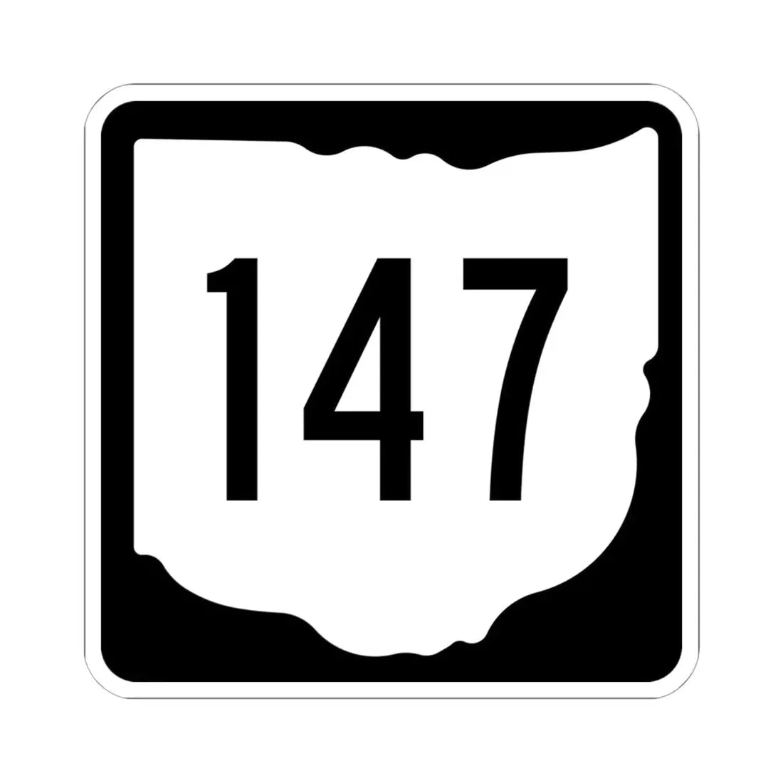 OH-147 1967 (Ohio) (Road Sign) STICKER Vinyl Kiss-Cut Decal 6 Inch White - The Sticker Space