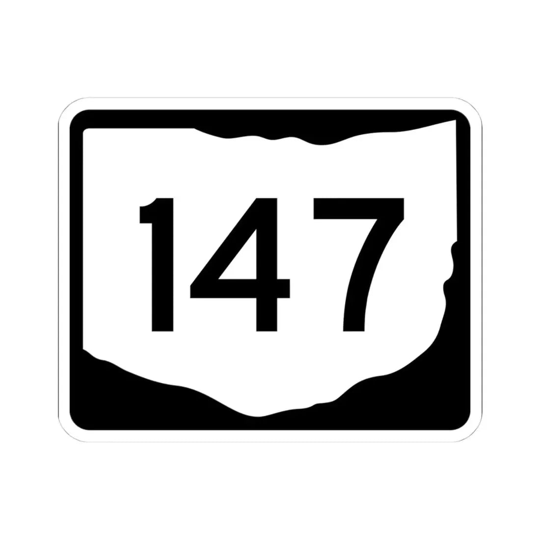 OH-147 (Ohio) (Road Sign) STICKER Vinyl Kiss-Cut Decal 4 Inch White - The Sticker Space