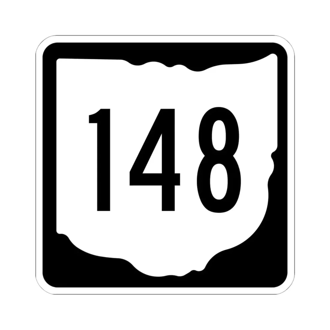 OH-148 1967 (Ohio) (Road Sign) STICKER Vinyl Kiss-Cut Decal 6 Inch White - The Sticker Space