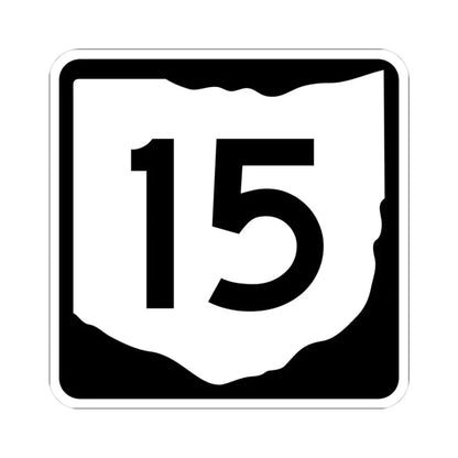 OH-15 (Ohio) (Road Sign) STICKER Vinyl Kiss-Cut Decal 3 Inch White - The Sticker Space