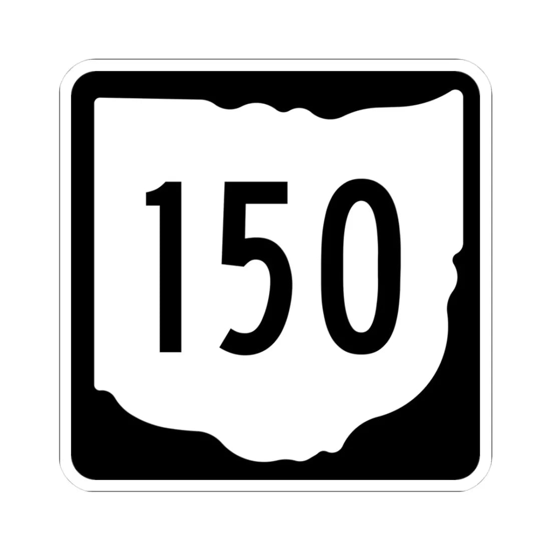 OH-150 1967 (Ohio) (Road Sign) STICKER Vinyl Kiss-Cut Decal 3 Inch White - The Sticker Space