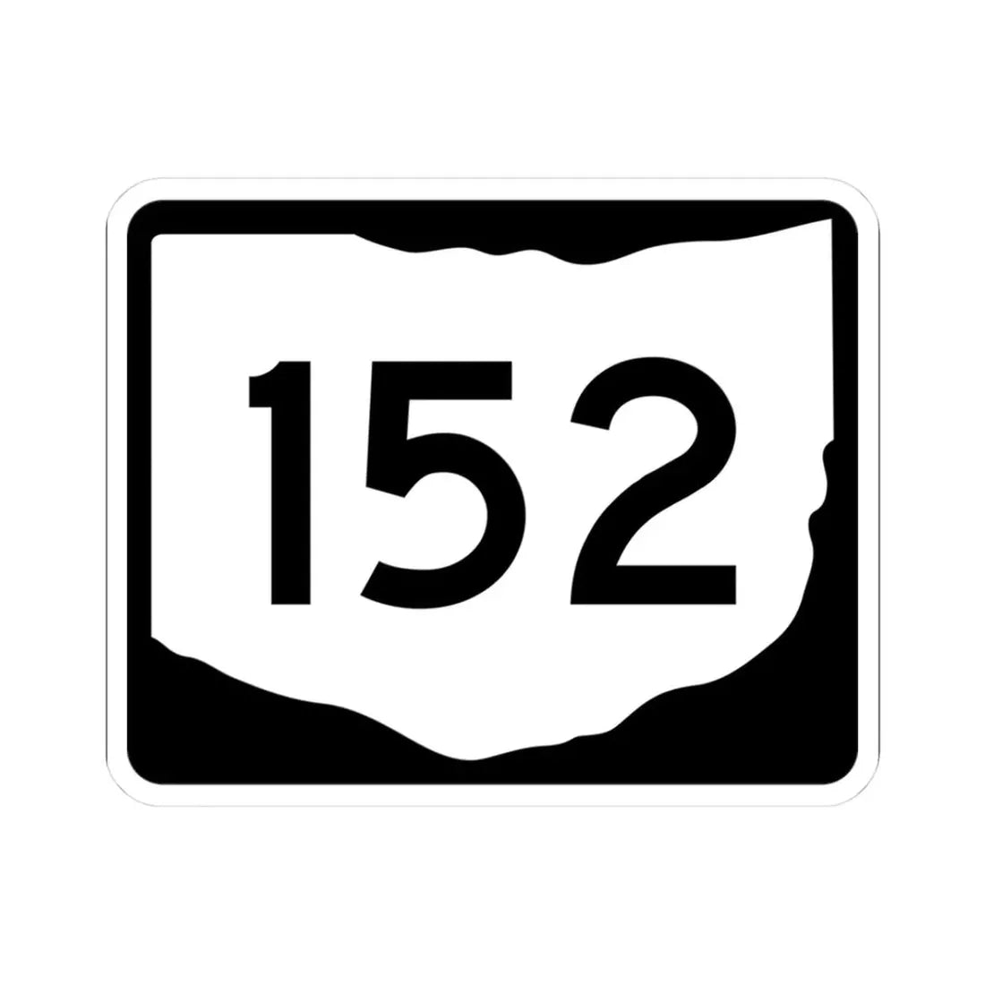 OH-152 (Ohio) (Road Sign) STICKER Vinyl Kiss-Cut Decal 3 Inch White - The Sticker Space