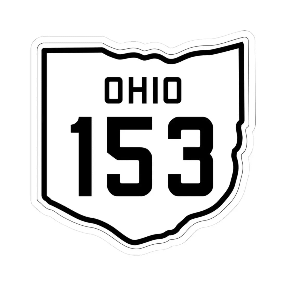 OH-153 1927 (Ohio) (Road Sign) STICKER Vinyl Kiss-Cut Decal 3 Inch White - The Sticker Space