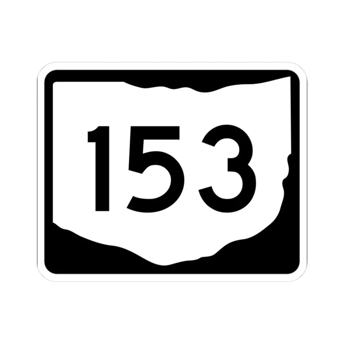OH-153 (Ohio) (Road Sign) STICKER Vinyl Kiss-Cut Decal 3 Inch White - The Sticker Space