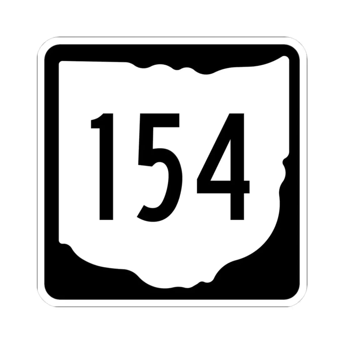 OH-154 1967 (Ohio) (Road Sign) STICKER Vinyl Kiss-Cut Decal 3 Inch White - The Sticker Space