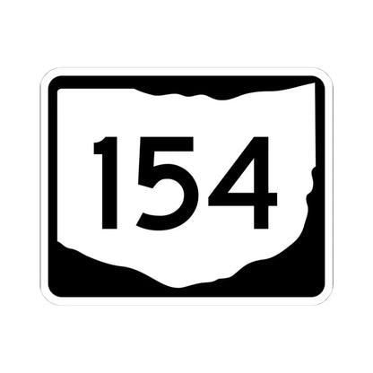 OH-154 (Ohio) (Road Sign) STICKER Vinyl Kiss-Cut Decal 4 Inch White - The Sticker Space