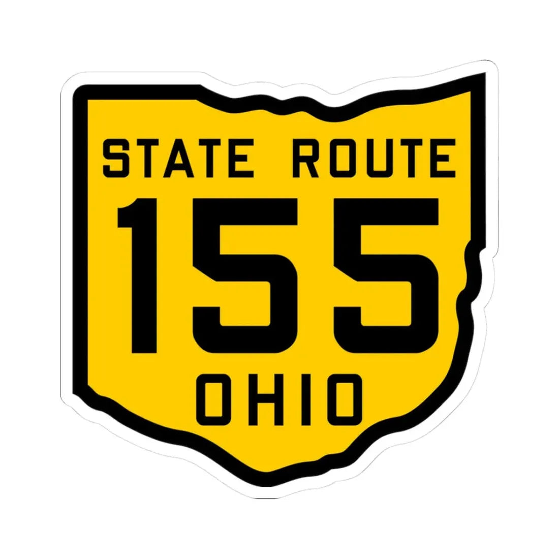 OH-155 1920 (Ohio) (Road Sign) STICKER Vinyl Kiss-Cut Decal 3 Inch White - The Sticker Space