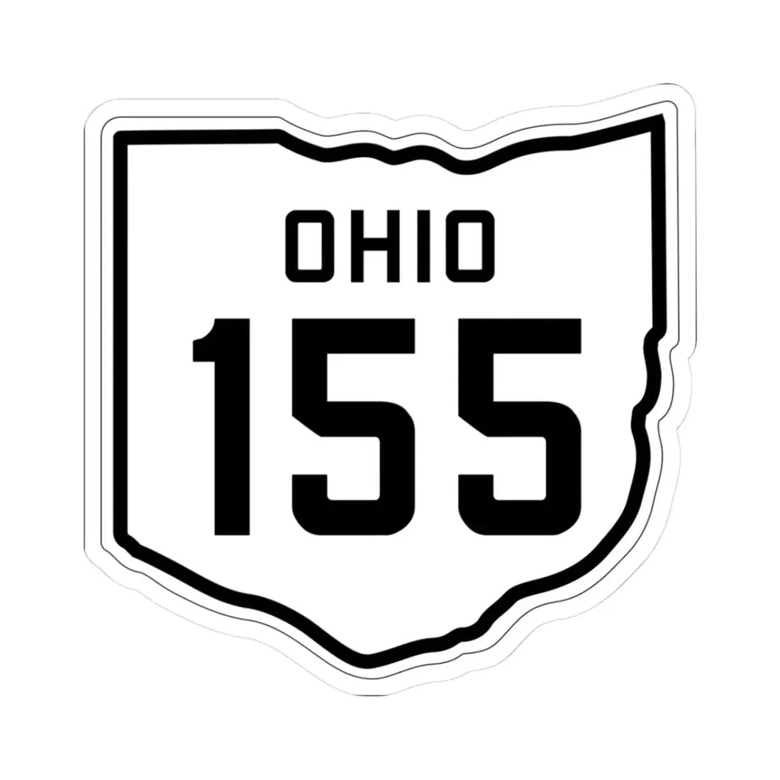 OH-155 1927 (Ohio) (Road Sign) STICKER Vinyl Kiss-Cut Decal 3 Inch White - The Sticker Space