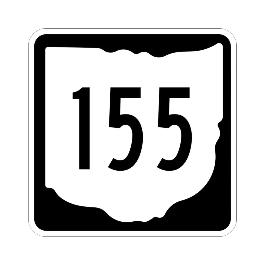 OH-155 1967 (Ohio) (Road Sign) STICKER Vinyl Kiss-Cut Decal 6 Inch White - The Sticker Space