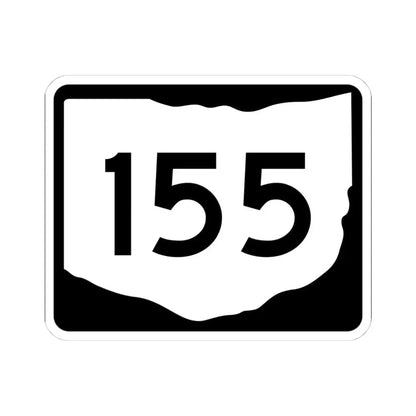 OH-155 (Ohio) (Road Sign) STICKER Vinyl Kiss-Cut Decal 4 Inch White - The Sticker Space