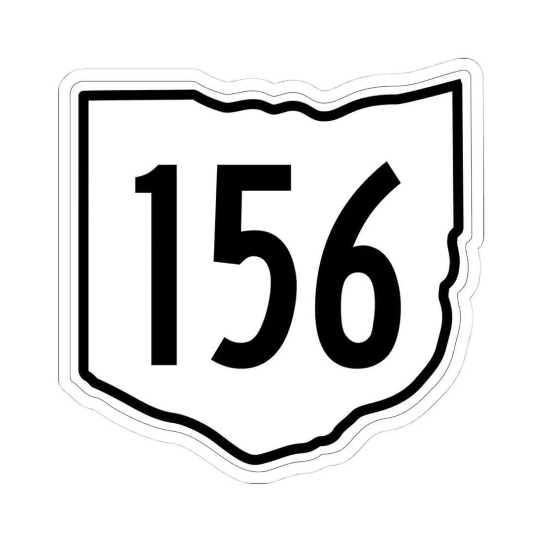 OH-156 1960 (Ohio) (Road Sign) STICKER Vinyl Kiss-Cut Decal 4 Inch White - The Sticker Space