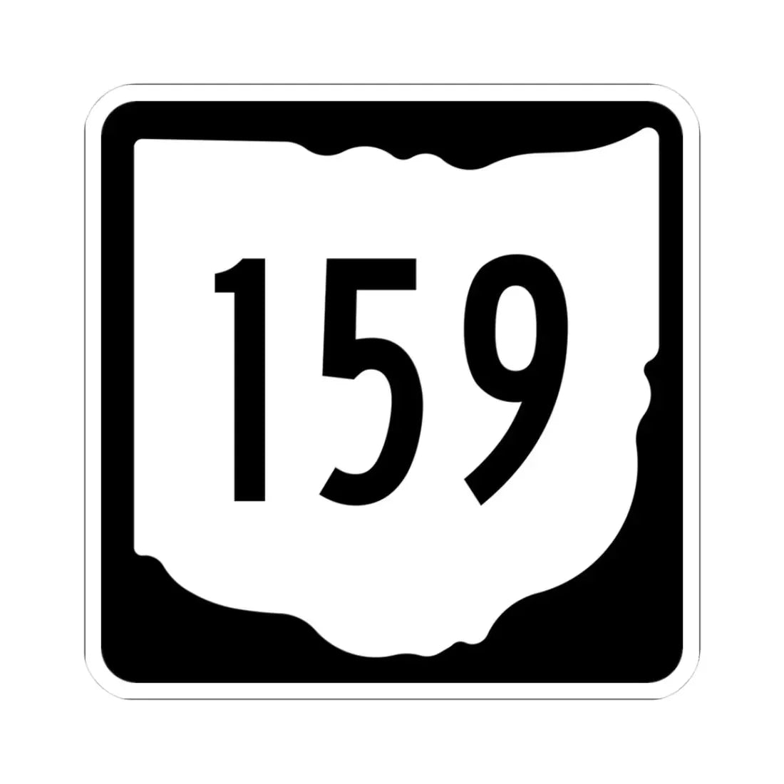 OH-159 1967 (Ohio) (Road Sign) STICKER Vinyl Kiss-Cut Decal 3 Inch White - The Sticker Space