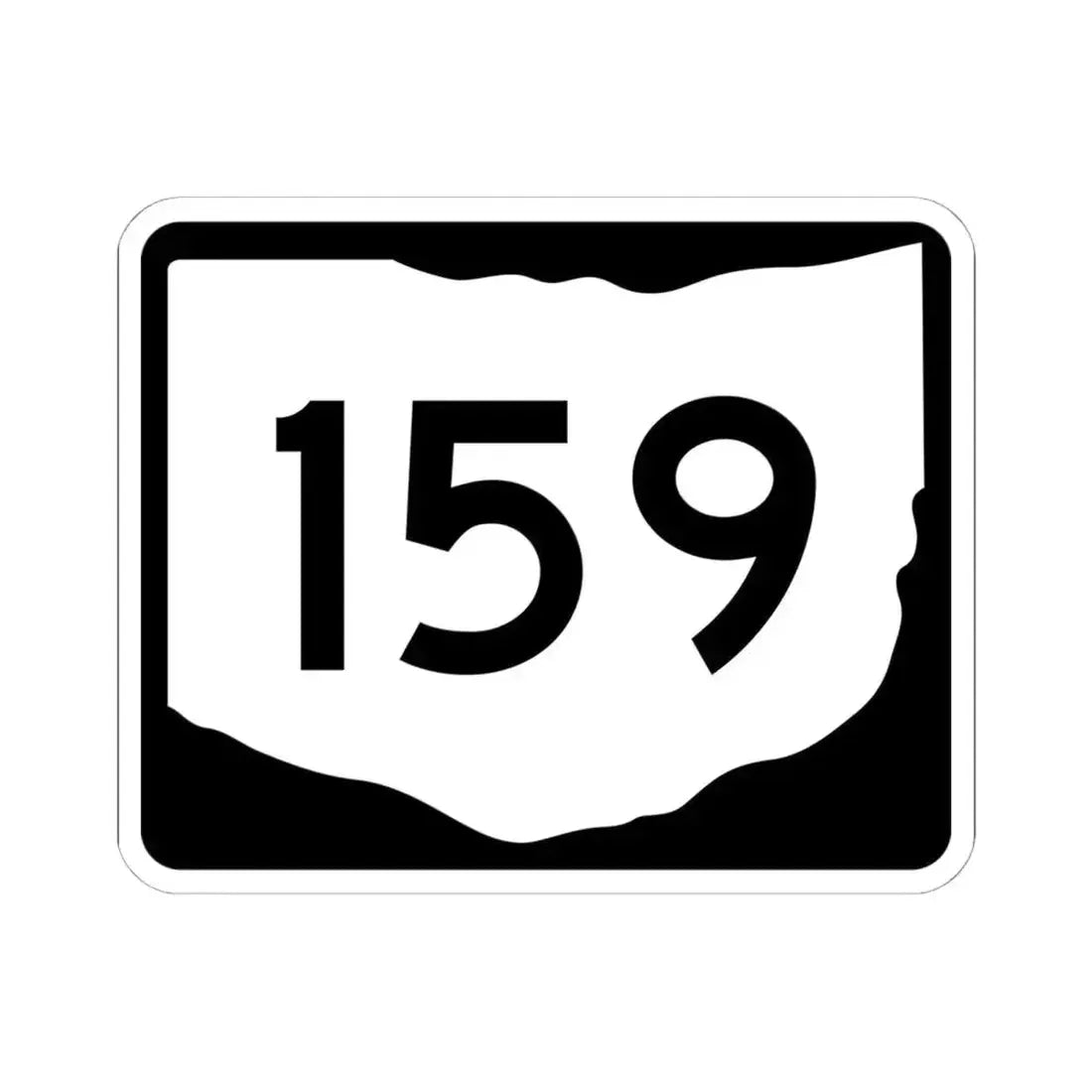 OH-159 (Ohio) (Road Sign) STICKER Vinyl Kiss-Cut Decal 6 Inch White - The Sticker Space