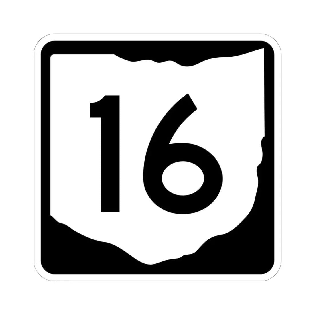 OH-16 (Ohio) (Road Sign) STICKER Vinyl Kiss-Cut Decal 6 Inch White - The Sticker Space