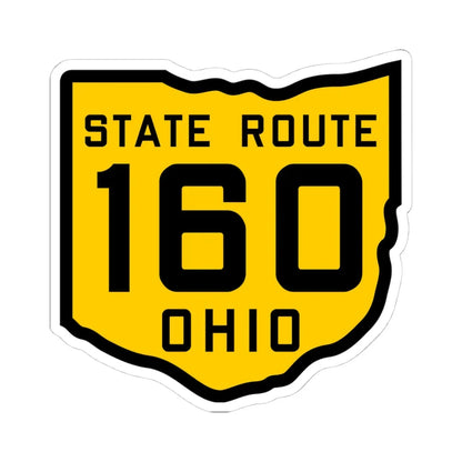 OH-160 1920 (Ohio) (Road Sign) STICKER Vinyl Kiss-Cut Decal 4 Inch White - The Sticker Space