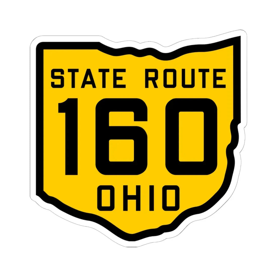 OH-160 1920 (Ohio) (Road Sign) STICKER Vinyl Kiss-Cut Decal 6 Inch White - The Sticker Space