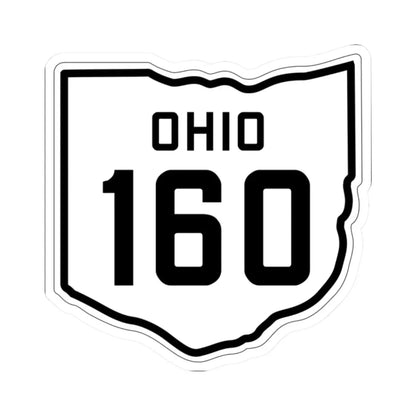 OH-160 1927 (Ohio) (Road Sign) STICKER Vinyl Kiss-Cut Decal 2 Inch White - The Sticker Space