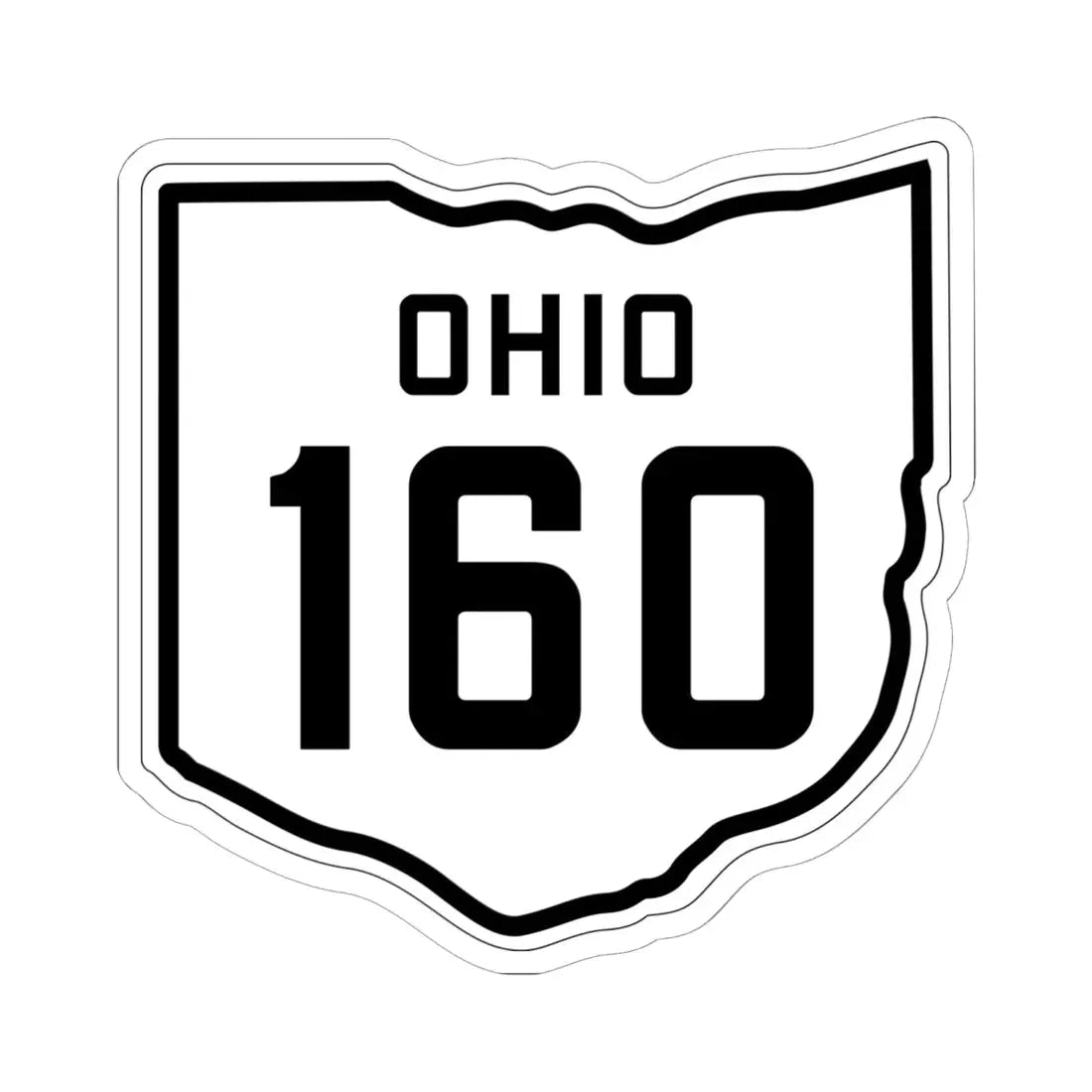 OH-160 1927 (Ohio) (Road Sign) STICKER Vinyl Kiss-Cut Decal 6 Inch White - The Sticker Space