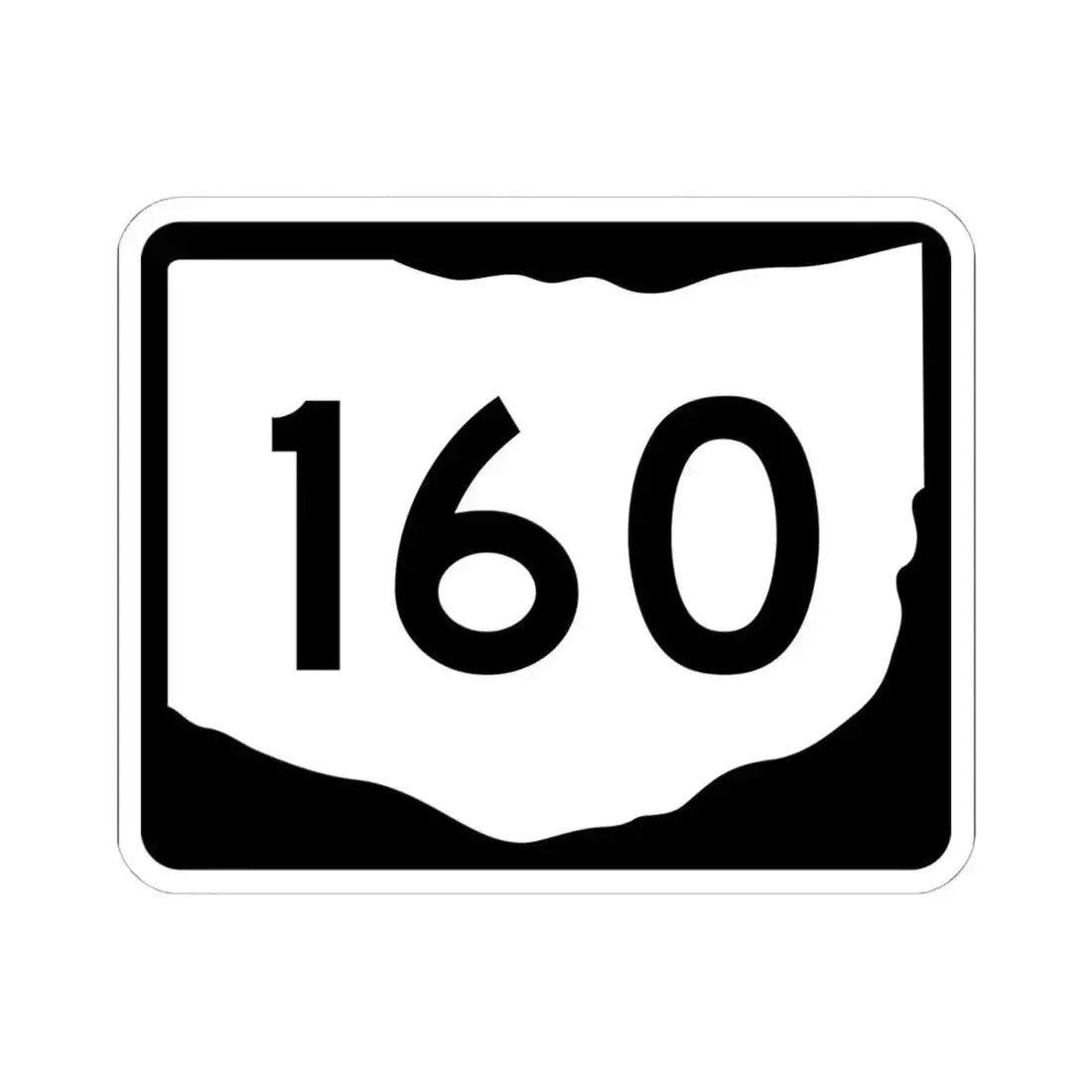 OH-160 (Ohio) (Road Sign) STICKER Vinyl Kiss-Cut Decal 6 Inch White - The Sticker Space
