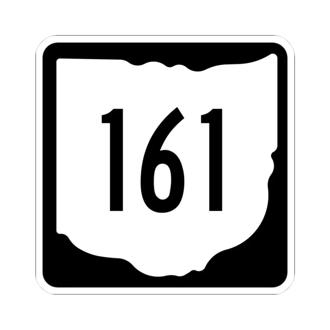 OH-161 1967 (Ohio) (Road Sign) STICKER Vinyl Kiss-Cut Decal 3 Inch White - The Sticker Space