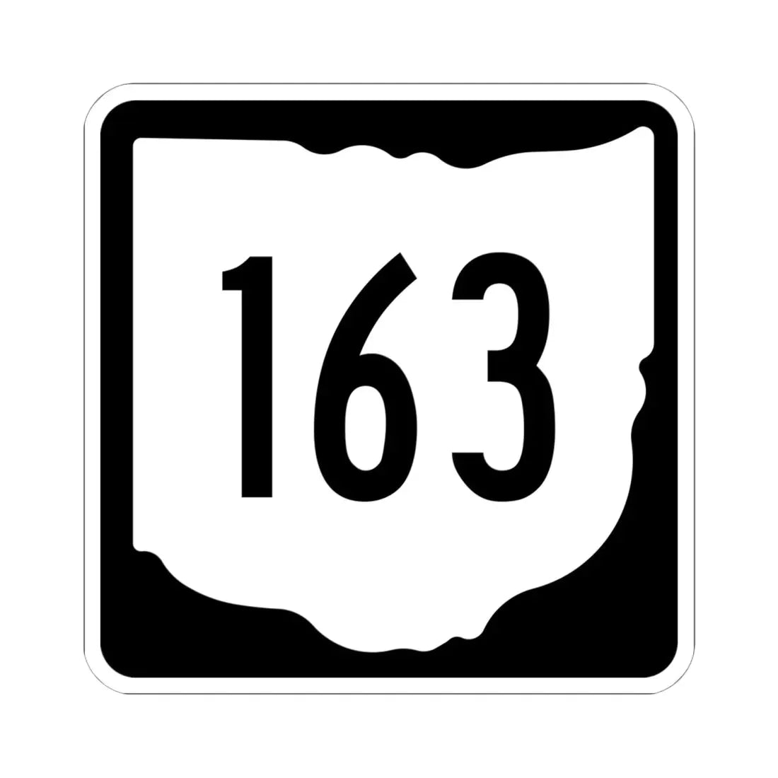 OH-163 1967 (Ohio) (Road Sign) STICKER Vinyl Kiss-Cut Decal 6 Inch White - The Sticker Space
