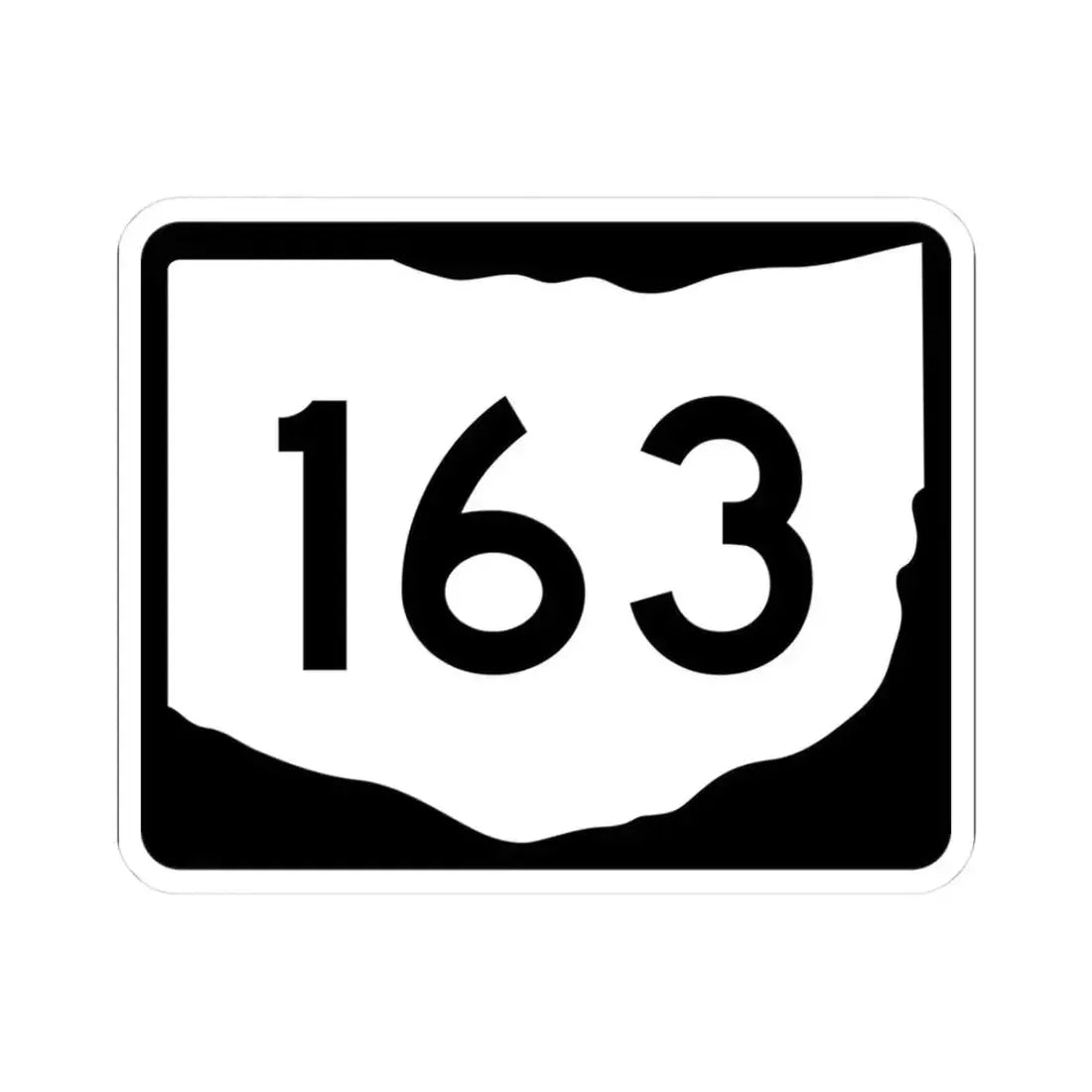 OH-163 (Ohio) (Road Sign) STICKER Vinyl Kiss-Cut Decal 3 Inch White - The Sticker Space