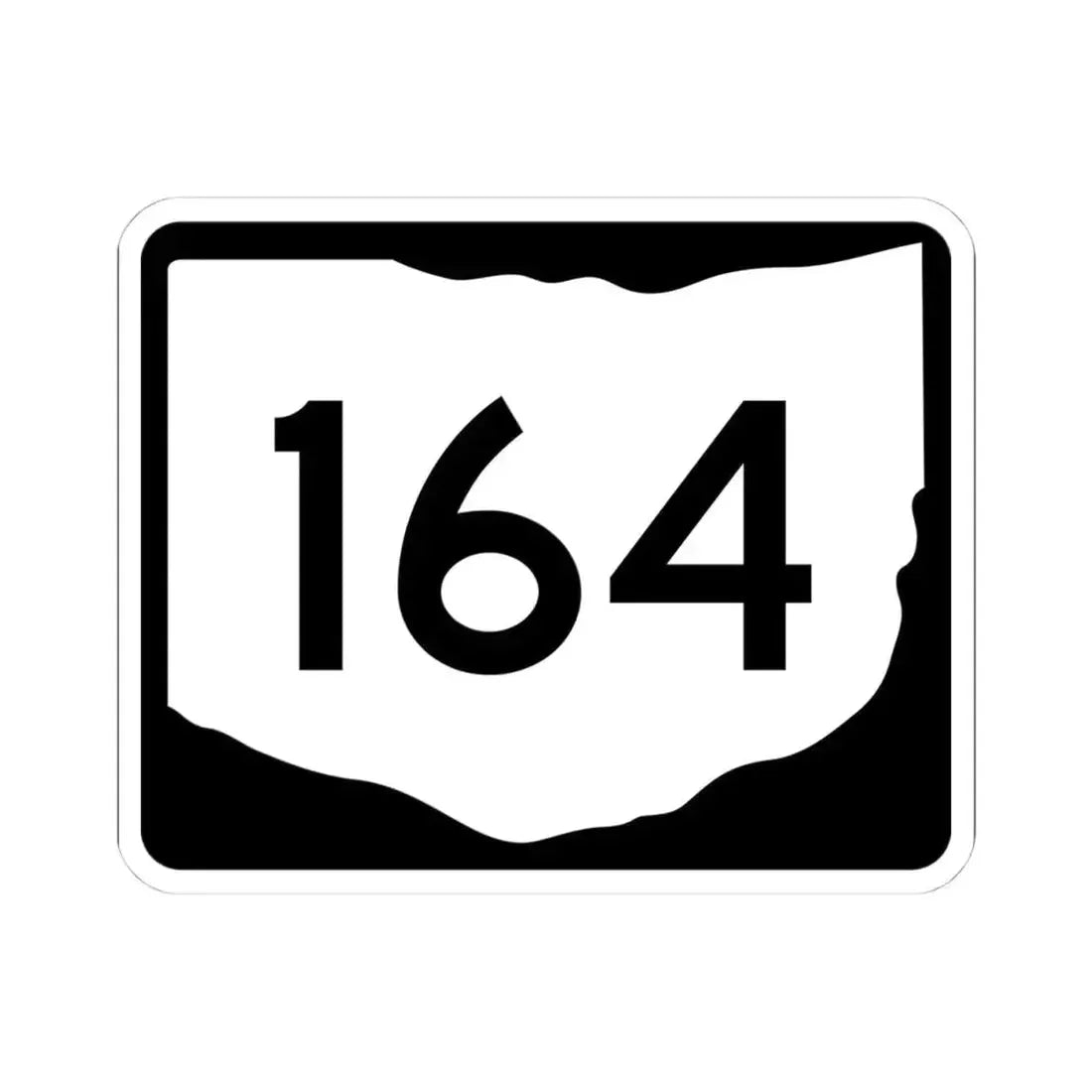 OH-164 (Ohio) (Road Sign) STICKER Vinyl Kiss-Cut Decal 4 Inch White - The Sticker Space