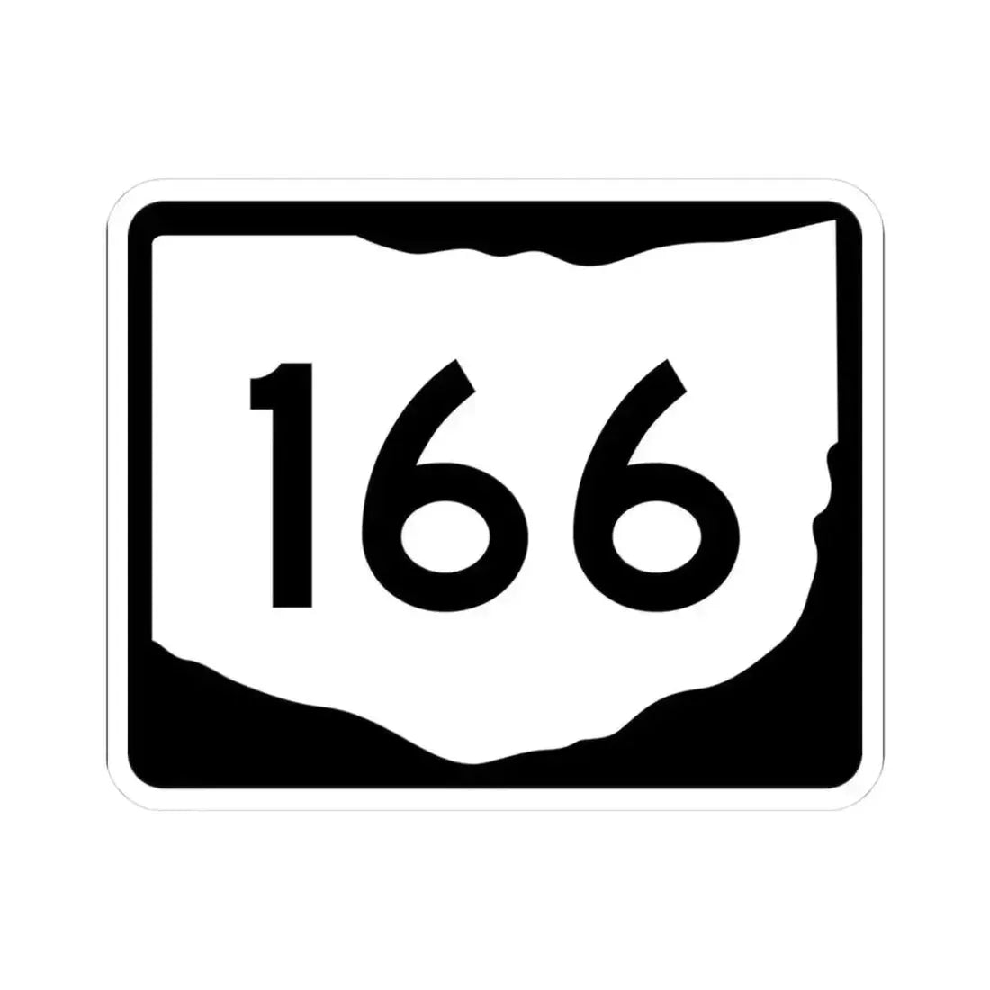 OH-166 (Ohio) (Road Sign) STICKER Vinyl Kiss-Cut Decal 3 Inch White - The Sticker Space